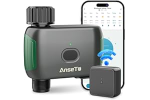 ‎ANSETO AnseTo Bewässerungscomputer WLAN Bewässerungssystem für Garten,Intelligenter Bewässerungssteuerung mit WiFi Hub für Garten Pflanzen Bewässerung,Sprachsteuerung Automatische Zeitschaltuhr Bewässerung
