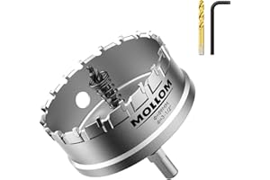 Mollom (89mm | 3-1/2") Sierra de Corona de T.C.T Carburo Broca con 2 Brocas,Punta de carburo de tungsteno para Metal Duro,Acero,Hierro,Cobre,Madear,Latón,Plástico