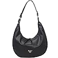 David Jones Paris Women Fashion Hobo Handbag Travel Work Bag (Black)
