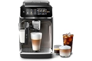 Philips 3300 Series Bean to Cup Coffee Machine – 6 Hot & Iced drinks, LatteGo Milk Frother, Fastest-to-Clean, 40% Quieter, Ceramic Grinder, Fully Automatic Espresso & Cappuccino maker – EP3347/90