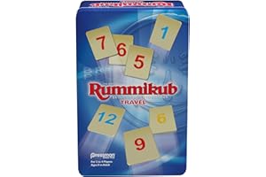 Rummikub B07GLGBW9X Boîte de voyage Rummy Tile Game by Pressman Bleu