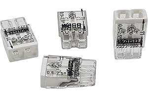 Wago 2273-202 Zestaw 50 zacisków zacisków COMPACT Ø 0,5-2,5 mm² 2 piny przezroczyste/białe