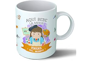 Planetacase - Taza pintora - Regalo Original - Cerámica 330 mL - Taza Desayuno Apta para Microondas y Lavavajillas - Artista Pintura - Resistente a Lavados