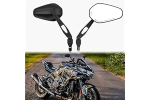DREAMIZER Specchietti Retrovisori Moto Omologati, M10 Specchietto Pieghevole Moto Compatibile per Honda Yamaha Kawasaki Suzuki Dirt Bike Scooter Moped Cruiser ATV Custom