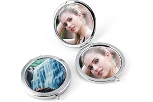 ‎COMEHOME Tragbarer Taschenspiegel Klappbar Runder Kleiner Taschenspiegel Kinder Handspiegel Klein, Kompaktspiegel Doppelseitiger mit 1X/3X Vergrößerung Schminkspiegel Kompakt Klappspiegel (Wasserfall)