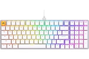 Glorious Gaming GMMK 2 Full Size (96%) – klawiatura mechaniczna, obudowa aluminiowa, konfigurowalna, klawisze doubleshot, przełączniki Glorious Fox, RGB, NKRO, amerykański układ QWERTY - Biały