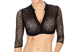pvucpot Damen Dirndlbluse schwarz Spitze Elegante Trachtenbluse für Oktoberfest Lange Ärmel Dirndl Bluse Dirndlbluse Langarm