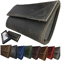 Portatabacco Grande In Pelle E Camoscio Verde - | 100 - 10