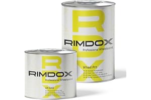 RIMDOX - Felgen Klarlack | 2K- High-Solid | 1L Klarlack Wheel Pro hochglänzend + 0,5L Härter | kratzfest, transparent, wasserfest, benzinresistent | 100% Made in Germany