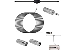 AYHYHLJZJ Antena FM y Dab para Equipo de Sonido, Radio FM 75 Ohmios con Conector Tipo F, Antena Radio FM para Receptor AV, Cine en Casa, Cable de Extensión 3M, Antena de Radio para Estéreo