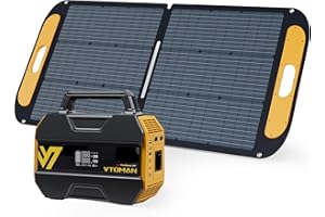 VTOMAN FlashSpeed 300 Estación de Energía Portátil 300W (Pico 600W) con 110W Panel Solar, Batería LiFePO4 de 230Wh, Salida PD USB-C 100W, 6 Tomas Generador Solar para Camping, RV, Pesca