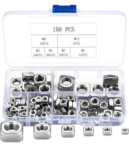 M6/6mm ACCIAIO INOX A2 DADI QUADRATI PER BULLONI METRICI VITI