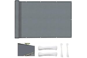 ZHhan Balcony Privacy Screen for Backyard Deck Patio Balcony Fence Porch Sun Shade PVC UV Protection Sun Wind 8 Days Delivered 15 Colors 352 Sizes 420D Grey
