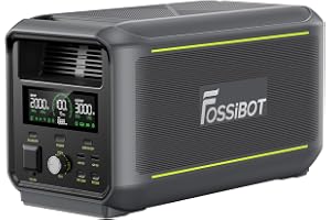 FOSSiBOT F3000 Bärbar powerstation 2048Wh/3000W solgenerator | 2 timmars snabbladdning, < 10 ms USV, 230 V, 3 utgångar med app, BMS, ren sinusvåg, för husbil/nödsituationer/trädgård