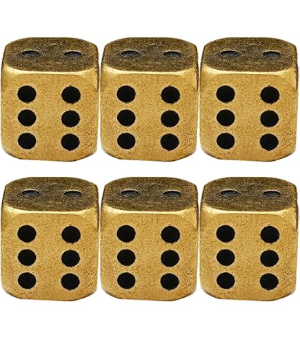 Würfelzeit 7471 – 6 Augenwürfel 16 Mm, Schwarz-weiß Mit Gold, Für Rollenspiele