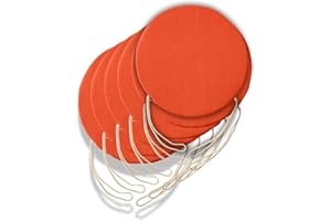 IL TUO ARTIGIANO DESIGN 6 Cuscini Rotondi per Sedia Cucina Sfoderabili, Cuscini per sedie soggiorno - Cuscini da sedia con Laccetti made in Italy - Spessore 3 cm - Decorazioni casa (Arancione, Diametro 40 cm)