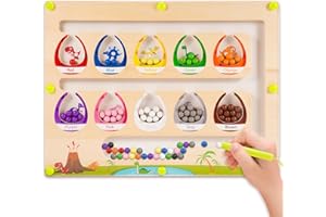 Wootoyz Spielzeug ab 3-5 Jahre, Montessori Spielzeug ab 3 4 5 Jahre Geschenk 3-5 Jahre Jungen Magnetspiel Labyrinth Dinosaurier Spielzeug ab 3-5 Jahre Geschenke für Kinder Holzspielzeug
