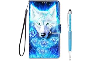 Grandoin Coque pour Samsung Galaxy Note 10 Lite / A81, Mode Créatif Effet Bookstyle Désign with Card Slots Holders [Color Printing] Bookstyle Wallet Case for Galaxy Note 10 Lite / A81 (Loup Rose)