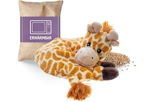 Habibi Plush Premium - Almohada cervical con forma de jirafa con cojín térmico para microondas