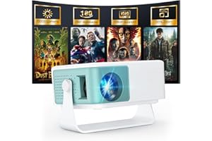 WOLFANG Vidéoprojecteur Portable Mini, Retroprojecteur pour Chambre, Compatible Full HD 1080P, Correction Keystone Automatique, Zoom 50% et Rotation 180°, iOS/Android/TV Stick