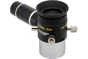 Omegon Oculares con retículo Ocular reticulado Plössl de 9 mm, retroiluminado y móvil, 1,25"