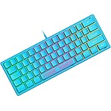 K61 UK Layout 60% Gaming Keyboard, Optical True RGB Chroma Backlit Wired Mechanical Feel Membrane Game Keyboard, Mini Compact