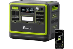 FOSSiBOT Tragbare Powerstation F2400, Solargenerator 2048Wh LiFePO4 Batterie-Backup mit 2400W 3X AC Ausgängen (4800W Peak) 230V, Power Station für Outdoor-Camping, Wohnmobil-Reisen, Hausgebrauch