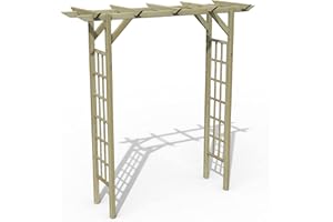 Forest Garden Classic Flat Top Arch Wooden with Trellis side panels