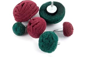 SYULCR 6 STÜCKE Schleifkopf zum Polieren bürsten geformter Scheuerschwamm, Scheuerschwämme Power Scrubber-Reinigungsset, Vlies-Schleifmittel Polierscheiben, Polieren von Metall, Holz, Edelstahl