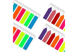 JANYUN 640 Pcs Sticky Notes Flags Index Tabs Colourful Neon Small Arrow Tabs for School and Office, Page Markers