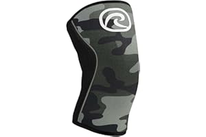 Rehband Genouillère Power Max 7mm, Bandage de genou haltérophilie, powerlifting, haute stabilité pour les genoux et les muscle, Couleur:Camo, Taille:L