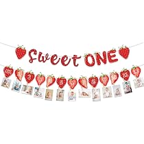 Decorazioni Primo Compleanno Fragola Per Bambina – Striscione Fotografico 13 Pezzi Per Foto Mensili 0-12 Mesi