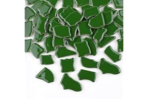 BTMIEY Carreaux de mosaïque en céramique irréguliers, 500 g, 2–4 cm, pierres de mosaïque, pierres pour création de mosaïque DIY, artisanat, loisirs, art, décoration de la maison (vert)