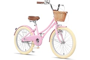 Glerc Bicicletta da ragazza con cestino per bambini da 2 a 12 anni, 12 14 16 20 pollici con campanello e stabilizzatori, colori multipli