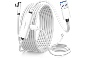 JSAUX Link Kabel 5M mit Ladefunktion Kompatibel mit Meta Quest 3S/Quest 3/2/Pro Zubehör【 Aufladen während des Spielens】 10Gbps High Speed USB 3.0 Ladekabel kompatibel mit Pico 4, PC VR, Steam VR