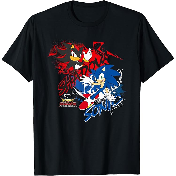 T-shirt De Noël Sonic The Hedgehog Pour Hommes - Motif "Deck The Halls" Avec Sonic, Tails Et Dr Eggman
