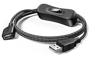 Kabel przedłużający do przełącznika USB, ANDTOBO Ulepszony Kord przedłużający USB z włącznikiem/wyłącznikiem zasilania dla pasków LED, systemu iOS, itp