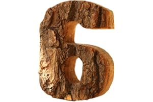 Anawakia Hölzerne Buchstaben A B C D E F G H I J K L M N O P Q R S T U V W X Y Z Vintage Massivholzrinde Holz Nummer Zahlen & 0 1 2 3 4 5 6 7 8 9 Retro DIY Dekoration (6)