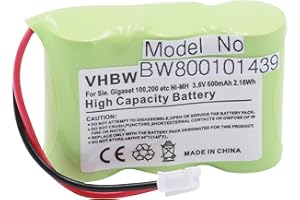 VHBW Bateria NI-MH 600 mAh 3,6 V kompatybilna z SIEMENS Gigaset 100/200 itp. /TELECOM itp. zastępuje C39453-Z5-C193 / HSC22 / V30145-K1310-X147