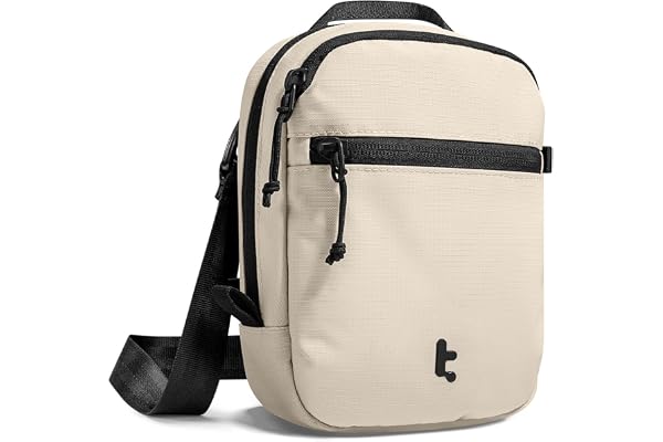 tomtoc axelväska med RFID‑skydd för damer och herrar, crossbody slingväska | Säkert blixtlås, rymmer pass, mobil, Osmo Pocket 3 och nycklar, perfekt för resor och vardagligt bruk