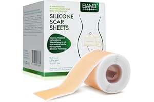 TIOUEO Silicone Scar Sheets, Tape, and Strips for Acne Scars, C-Section, Keloid, Stretch Marks, and Surgery Scar Removal - 1.6"x60"
