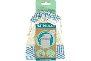 Feel Natural - Wäschenetz für Abschminktücher: Scheiben und Quadrate – für Maschinenwäsche oder Handwäsche – Beutel aus 100% Baumwolle