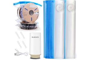 ELEGOO 3D-trycktråd förvaring vakuumkit med uppgraderad bilpump och tätningsklämmor, 20 förtjockade förseglade påsar, dammsäk