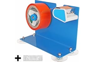 LDS Industry Dispenser di nastro ed etichette da tavolo da 5,1 cm, grande dispenser da tavolo per nastro da 5 cm, telaio in acciaio blu verniciato con ventosa TTD-05