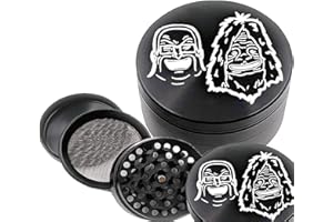 UKGLASS Grinder - Four Piece Grinder with Magnetic Top, Shark Teeth & Pollen Catcher - Grinder for Tobacco, Dry Herbs & Spices (50mm)