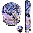 ArtSo Upgraded Wrist Rest Support for Mouse Pad & Keyboard, Ergonomic Gel Mousepad Non-Slip Rubber Base Home,Office Pain Relief & Easy Typing Cushion Neoprene Cloth & Soft Memory Foam, Purple Marble