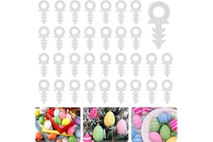 OPEIXSAYKOC 100 Pezzi Gancio di Plastica Dell'Uovo, Gancio di Plastica Dell'uovo di Pasqua, Appendiabiti per Uova, Appendini a Sfera, Decorazioni per Uova di Pasqua