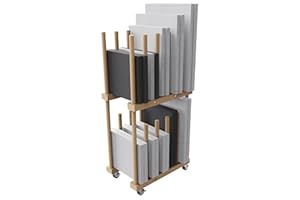 UNZERO Kunst-Aufbewahrungsregal, Kunst-Leinwand-Aufbewahrung, Kunst-Trockenständer, Leinwandbretter mit Griff und Lenkrollen für Zeichenbrett, Panel, Papierblock für Kunststudios, Kunstwerke, Galerie