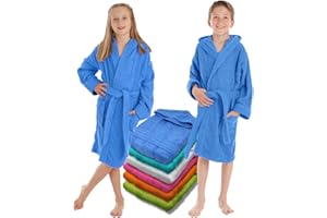 LEBENGOOD - Albornoz Niños Niñas unisex, Infantil - 100% Algodón OEKO-TEX® - 2 Bolsillos, Cinturón, Capucha, Albornoces Felpa muy suave Niño niña, adolescente…