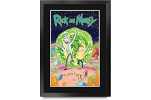 HWC Trading FR A3 Rick and Morty Justin Roiland Cadeaux Imprimé Signé Autographe Photo pour les fans de télévision - A3 Encadré